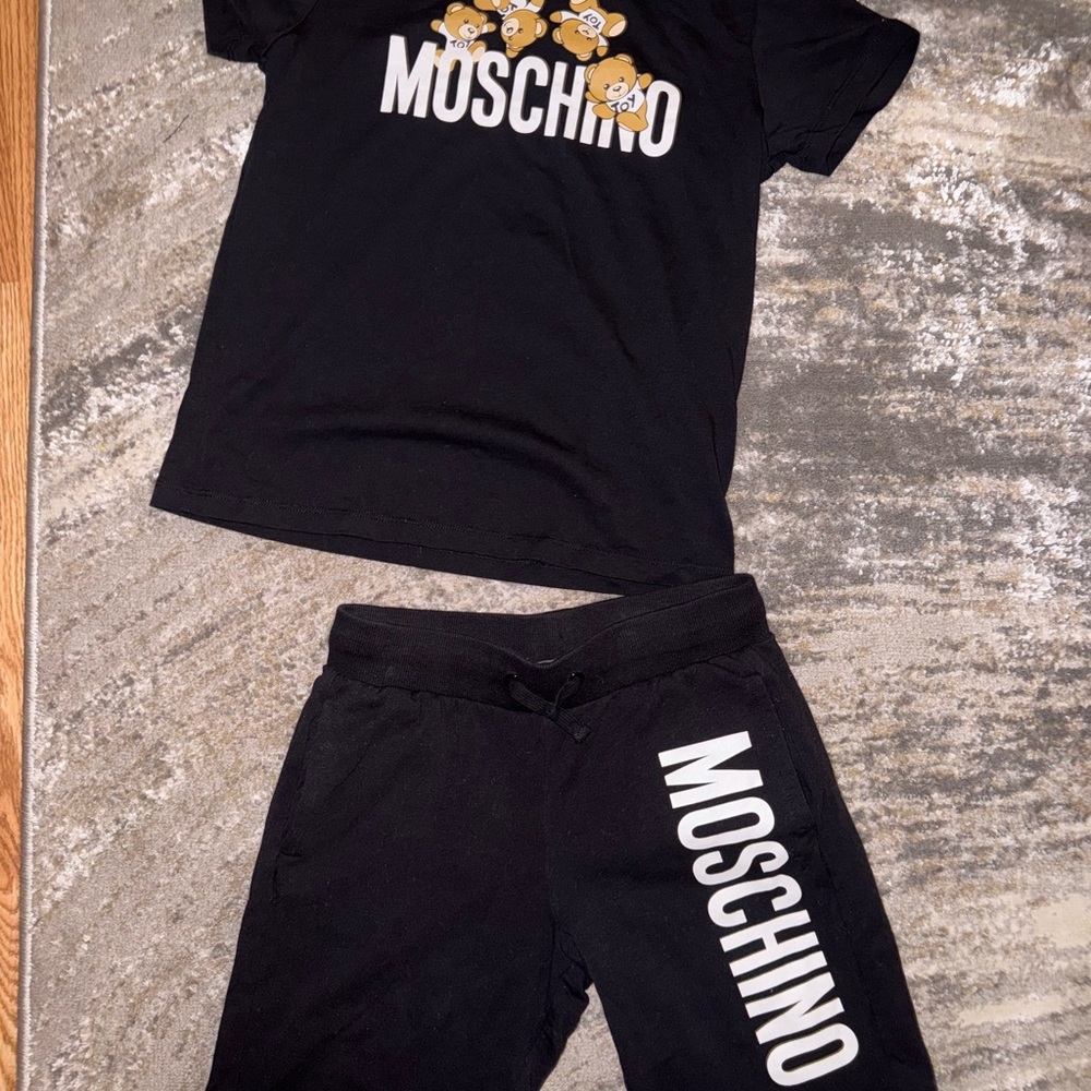 Moschino Kids Black Sweatpants & T-Shirt Set
